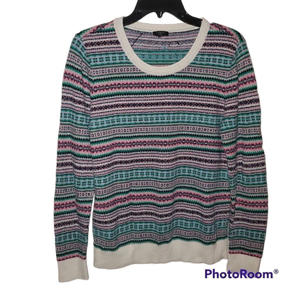 Talbots Lambs Wool Multicolor sweater M